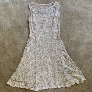 Beige Sequined Party Dress. Size 4.